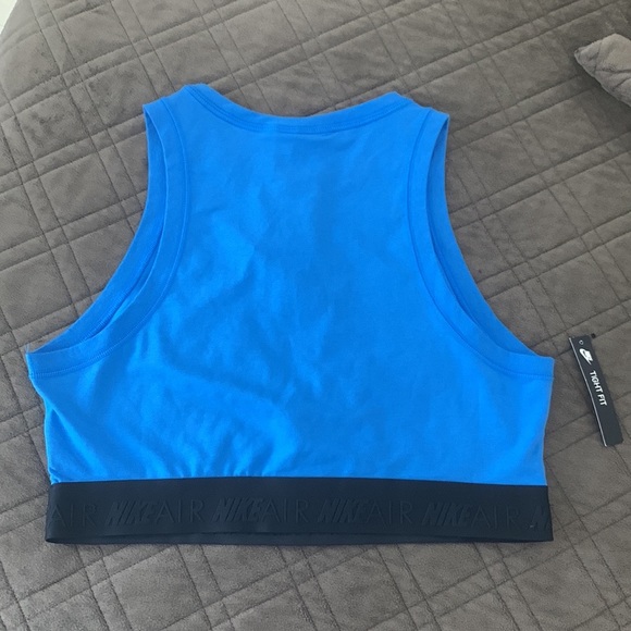 Nike Air NWT Blue Zip Front Cropped Tank Top size Large - Picture 6 of 12